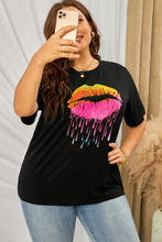 Load image into Gallery viewer, Plus Size Lip Graphic Tee Shirt
