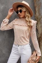 Load image into Gallery viewer, Ruffled Lace Mock Neck Blouse
