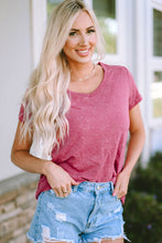 Load image into Gallery viewer, Heathered V-Neck Short Sleeve T-Shirt
