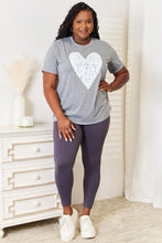 Load image into Gallery viewer, Simply Love Heart Graphic Cuffed Short Sleeve T-Shirt
