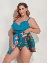 Load image into Gallery viewer, Plus Size Two-Tone Swim Dress and Bottoms Set
