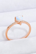 Load image into Gallery viewer, Natural Moonstone Heart 18K Rose Gold-Plated Ring
