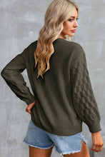 Load image into Gallery viewer, Contrast V-Neck Sweater
