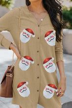 Load image into Gallery viewer, Sequin Santa Button Up Long Sleeve Cardigan
