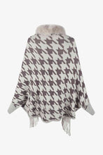 Load image into Gallery viewer, Houndstooth Fringe Hem Poncho
