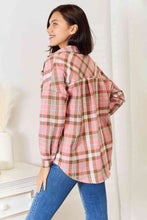 Load image into Gallery viewer, Double Take Plaid Collared Neck Long Sleeve Button-Up Shirt
