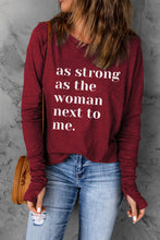 Load image into Gallery viewer, Letter Graphic Thumbhole Sleeve Top

