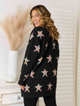 Load image into Gallery viewer, Star Pattern Open Front Cardigan with Pockets
