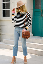 Load image into Gallery viewer, Warm Spice Striped Round Neck Sweater
