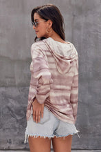 Load image into Gallery viewer, Tie-Dye Long Sleeve Drawstring Hoodie
