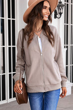 Load image into Gallery viewer, Zip Up Dropped Shoulder Bomber Jacket
