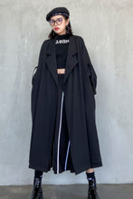 Load image into Gallery viewer, Contrast Trim Open Front Roll-Tab Sleeve Trench Coat
