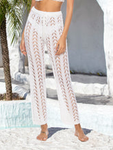 Load image into Gallery viewer, Cutout Drawstring High Waist Swim Pants
