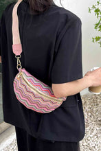 Load image into Gallery viewer, Adored Chevron Straw Sling Bag
