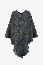 Load image into Gallery viewer, V-Neck Fringe Hem Poncho
