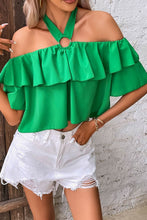 Load image into Gallery viewer, Halter Neck Ruffled Layered Blouse
