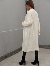 Load image into Gallery viewer, Waffle Knit Open Front Duster Cardigan With Pockets
