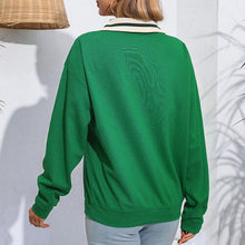 Load image into Gallery viewer, Letter Graphic Half Zip Blouse
