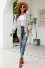 Load image into Gallery viewer, Waffle-Knit Dropped Shoulder Cardigan
