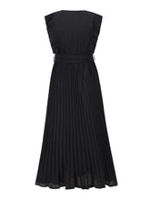 Load image into Gallery viewer, Tied Surplice Cap Sleeve Pleated Dress
