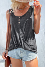 Load image into Gallery viewer, Decorative Button Twisted Scoop Neck Tank
