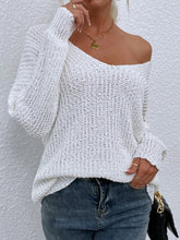 Load image into Gallery viewer, Rib-Knit V-Neck Tunic Sweater
