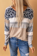 Load image into Gallery viewer, Leopard Color Block Drop Shoulder Top
