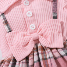 Load image into Gallery viewer, Baby Girl Plaid Collared Bow Detail Dress
