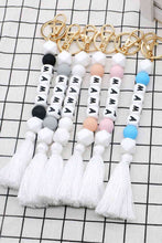 Load image into Gallery viewer, Assorted 2-Pack Mama Beaded Tassel Keychain
