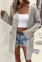 Load image into Gallery viewer, Open Front Dropped Shoulder Longline Cardigan
