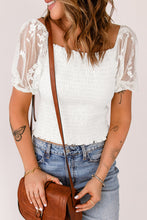 Load image into Gallery viewer, Smocked Spliced Lace Frill Trim Top
