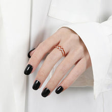 Load image into Gallery viewer, Wave Shape Inlaid Zircon Open Ring
