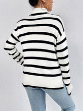 Load image into Gallery viewer, Striped Turtleneck Long Sleeve Sweater
