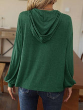 Load image into Gallery viewer, Heathered Drawstring Dropped Shoulder Hoodie
