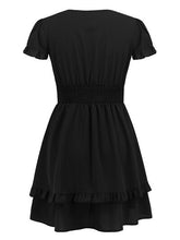 Load image into Gallery viewer, Tied V-Neck Tiered Mini Dress
