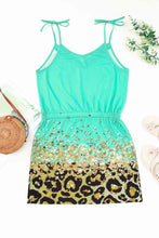 Load image into Gallery viewer, Leopard Tie-Shoulder Drawstring Waist Dress
