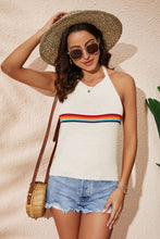 Load image into Gallery viewer, Rainbow Stripe Halter Neck Knit Tank

