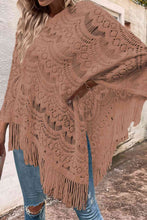 Load image into Gallery viewer, Openwork Fringe Detail Poncho
