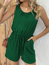 Load image into Gallery viewer, Pocketed Round Neck Sleeveless Romper
