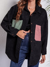Load image into Gallery viewer, Patch Pocket Dropped Shoulder Shirt Jacket
