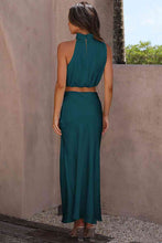 Load image into Gallery viewer, Cropped Turtle Neck Tank Top and Maxi Skirt Set
