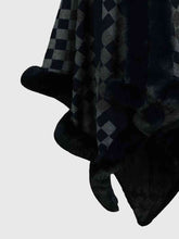 Load image into Gallery viewer, Checkered Faux Fur Trim Poncho
