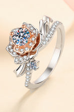 Load image into Gallery viewer, 925 Sterling Silver Rose-Shaped Moissanite Ring
