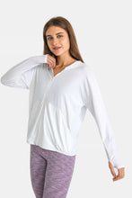 Load image into Gallery viewer, Zip Up Dropped Shoulder Hooded Sports Jacket
