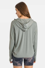 Load image into Gallery viewer, Zip Up Dropped Shoulder Hooded Sports Jacket
