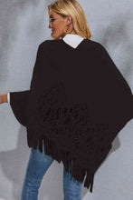 Load image into Gallery viewer, Round Neck Fringe Detail Poncho
