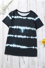 Load image into Gallery viewer, Tie Dye Stripes Basic T-Shirt
