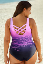 Load image into Gallery viewer, Full Size Tie-Dye Crisscross Back One-Piece Swimsuit
