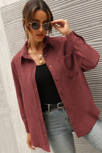Load image into Gallery viewer, Button Front Drop Shoulder Corduroy Blouse
