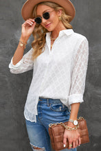 Load image into Gallery viewer, Curved Hem Button-Up Long Sleeve Shirt
